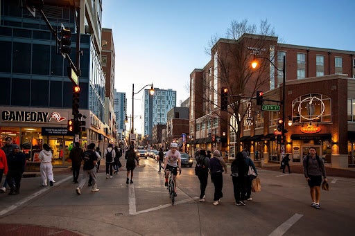 Green Street in Champaign, Illinois. 
