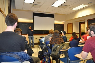 Students listening during Kashua’s class