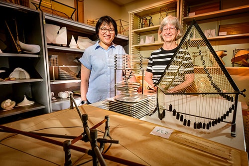 Mathematics librarian Sarah Park and director of the Illinois Mathematics Lab Karen Mortensen
