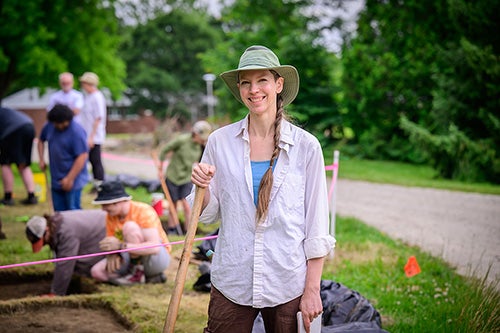 Tamira K. Brennan at excavation site