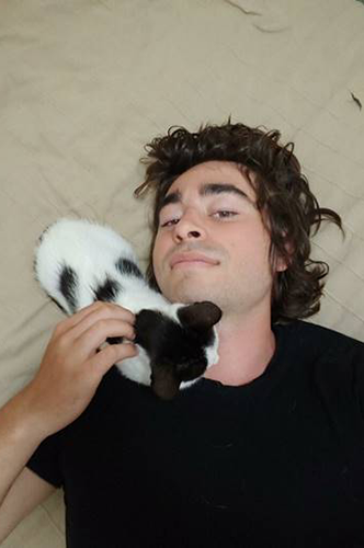 Alex Augustynski with cat