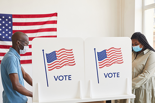 Voters at polls