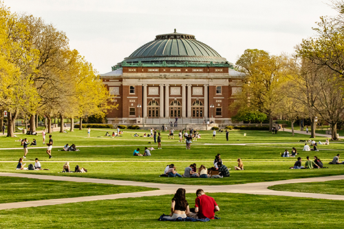 Foellinger Auditorium and the Main Quad