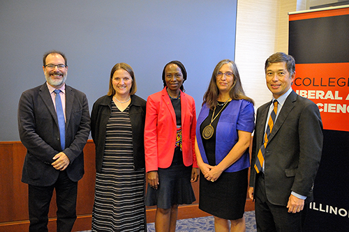 Group celebrating the investiture of Carla Cáceres