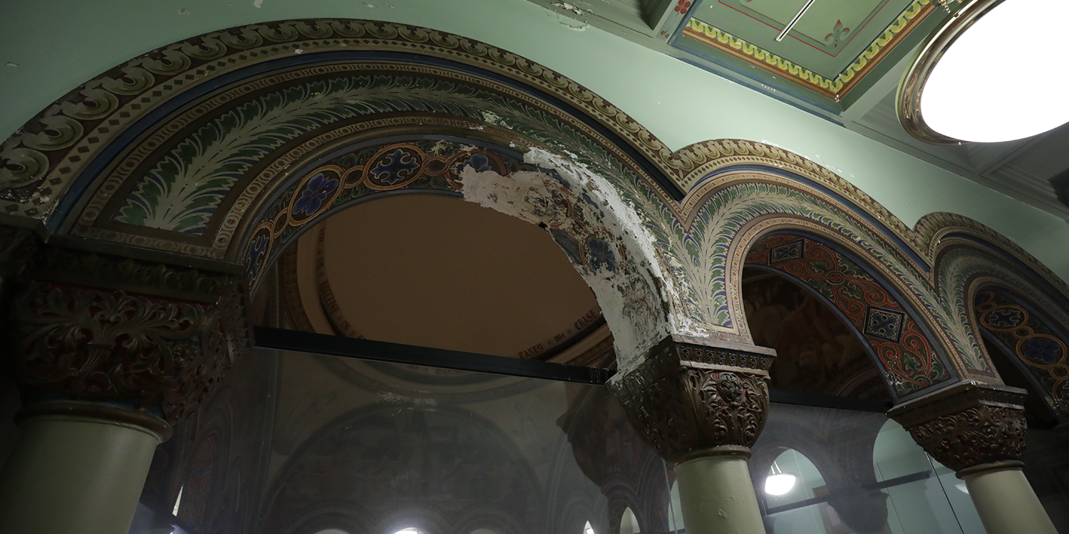 Plaster deterioration in Altgeld Hall