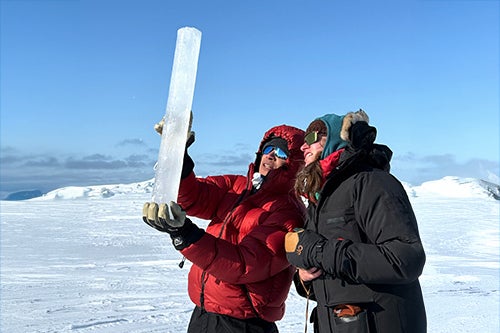 Examining an ice core