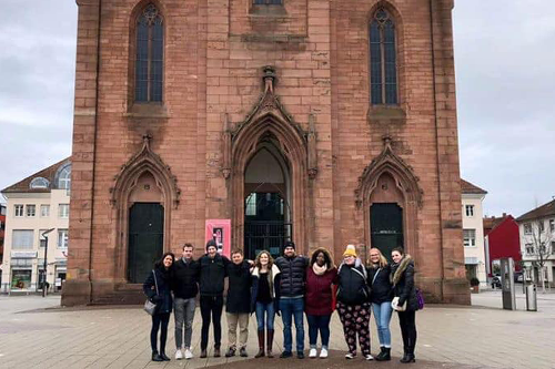 A group of students studying abroad