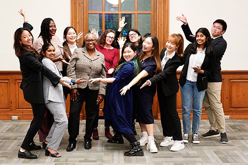 Group photo with Nikia Brown, Venetria K. Patton, and international students
