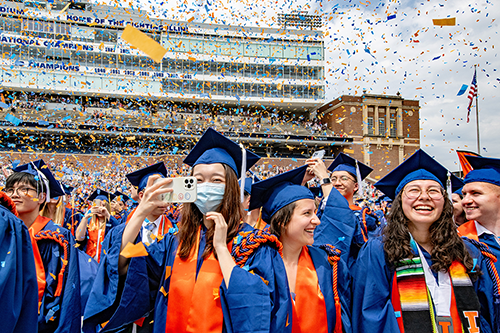 Students at commencement