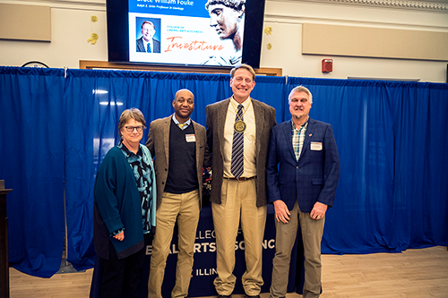 Group photo from the investiture of Bruce Fouke