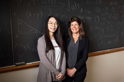 Eva Pomerantz (left) and graduate student Jiawen Wu