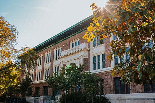 Lincoln Hall in the fall