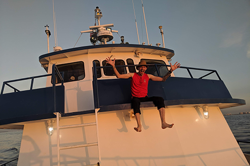 Joseph Frumkin is aboard a research vessel in the Bahamas.