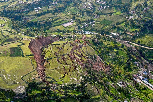 Aftermath of a landslide in Peru