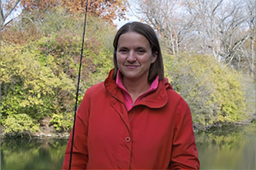 Rebecca Fuller with fishing pole