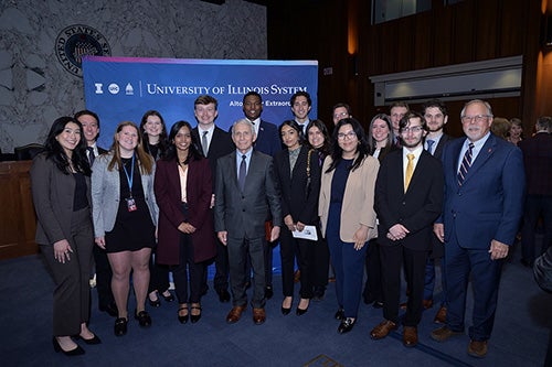 A group of interns meeting Anthony Fauci 