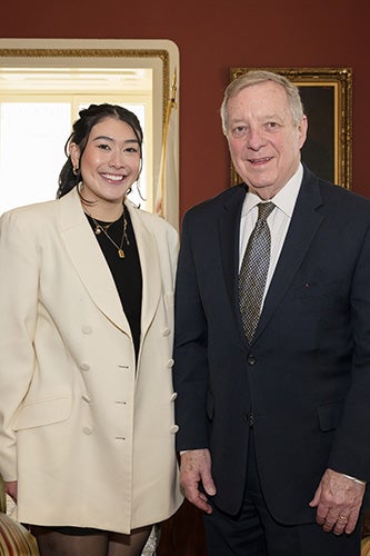 Adriana Matsumoto with U.S. Sen. Dick Durbin