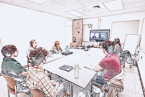 Illustration of classroom