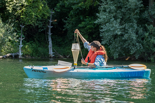 Tara Stewart Merrill in a kayak