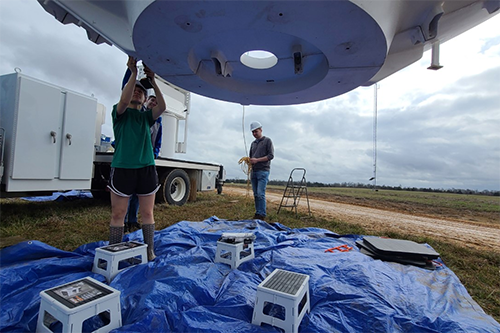 Radar undergoing maintenance