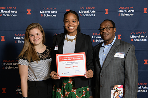 Georgina Adatsi, center, and supporters