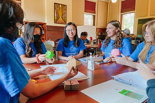 Students at math camp in Altgeld Hall