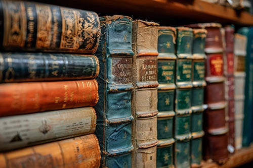 Books on a shelf (Adobe Stock AI generated) 