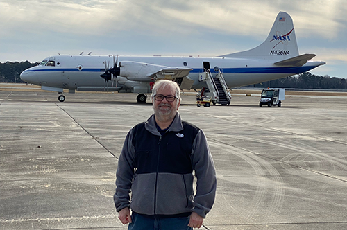 Bob Rauber with research plane