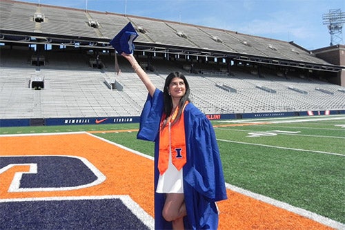 Aashna Vora poses in Memorial Stadium