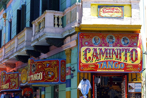 A Caminito Tango sign in Argentina
