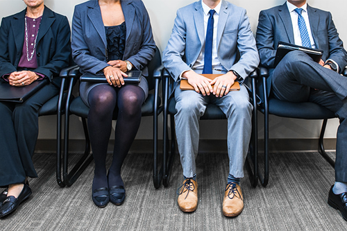 Job applicants waiting for an interview