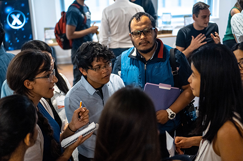 Students meeting with industry professionals