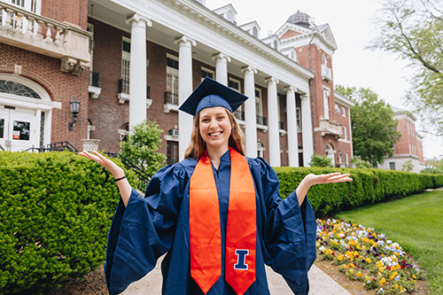 Payton Jarzyna in graduation regalia 