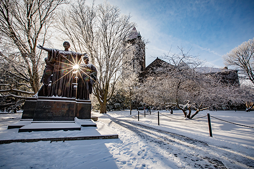 Alma and Altgeld on a snowy day