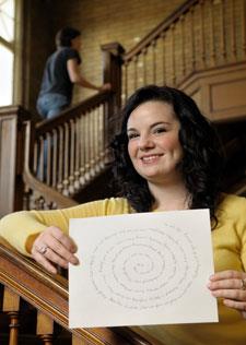 Senior Eryka Waggoner explored writing poetry in the shape of ancient Celtic symbols in her ‘Writing Ethnography’ course.