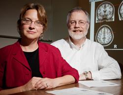 Psychology professors Wendy Heller and Gregory Miller found that worry alters patterns of brain activity associated with depression and fear, and may lessen some of the negative effects of both. (Photo by L. Brian Stauffer)