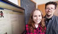 Doctoral student Amanda Vicary and psychology professor R. Chris Fraley are the first to study psychological responses and grieving behaviors online after a campus shooting. (Photo by L. Brian Stauffer)
