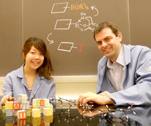 Graduate student Seiko Fujii and chemistry professor Martin Burke developed a novel class of chemical 'building blocks' to more efficiently synthesize complex molecules, such as the antioxidant synechoxanthin. (Photo by Becky Duffield)