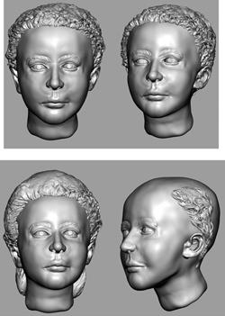 Digital reconstructions by Joe Mullins, of the National Center for Missing and Exploited Children, created from the recent CT scans.