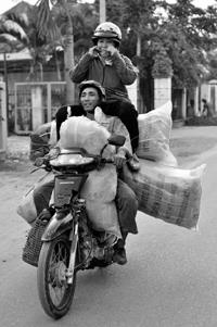 One of the many motorbike balancing acts Swift has witnessed in the streets of Vietnam.