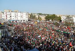 Demonstrations in Al Bayda, Libya, in July 2011. Rebellions there and elsewhere risk being too much of a people's revolution, with nothing to fill the vacuum after dictators fall. 