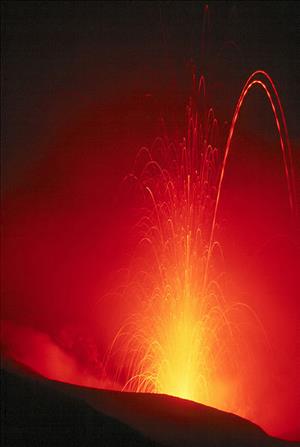 Statistician Wenxuan Zhong helps scientists make sense of vast volumes of data, including helping to understand the mystery of life forms that thrive near the searing heat of flowing lava, such as at this volcano eruption in Italy.