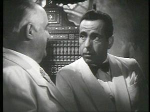 Students aren't connecting with old characters or movies, such as Humphrey Bogart in 'Casablanca,' because they do not think that old movies reflect reality. (Trailer screenshot of 'Casablanca,' public domain, via Wikimedia Commons)