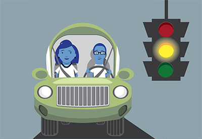 Teens are less likely to take risks and also find responsible behavior more rewarding when their mother is present, researchers found. Graphic by Julie McMahon.