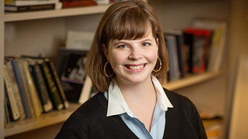 Visiting English professor Jamie Jones is writing a book about how the whaling industry has been depicted in literature, art and culture, and how those depictions dealt with ideas about capitalism, war, technology and the environment. Photo by L. Brian Stauffer
