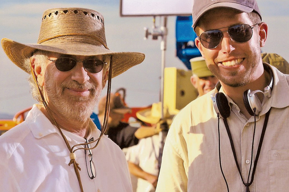 Ryan Suffern, right, with Steven Spielberg on the set of “Indiana Jones and the Kingdom of the Crystal Skull.”