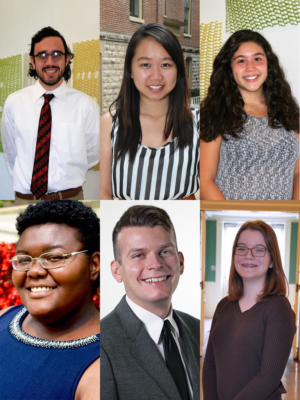 Clockwise from top left: Spenser Bailey, Wei Chen, Miranda Castora Gonzalez, Alexandra Trauth, Jasper Lown, and Mariah Symone Green.