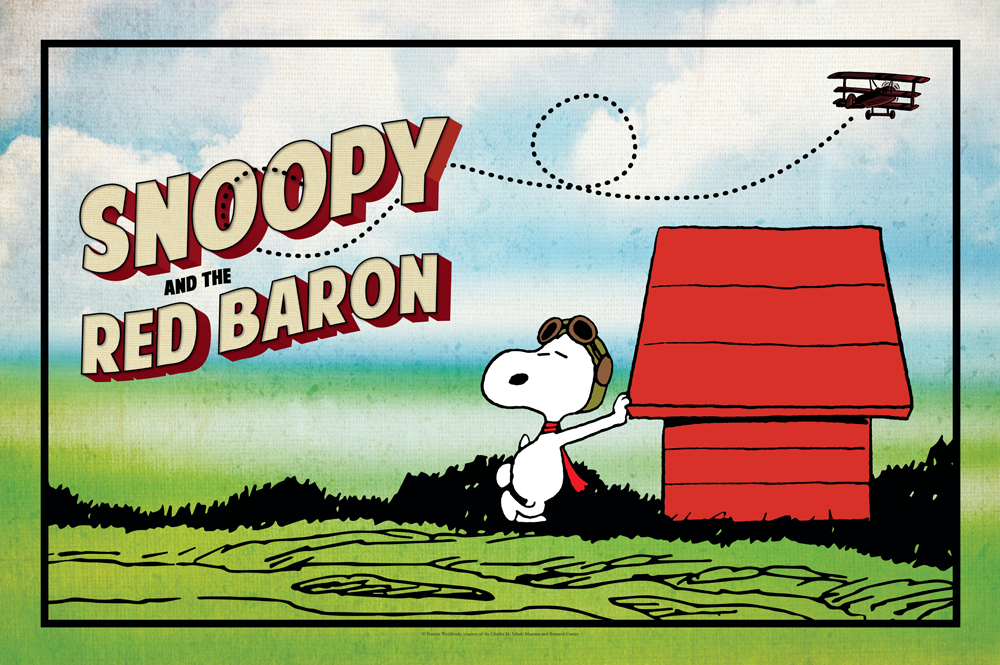 The Red Baron has become famous in modern culture in large part through his portrayal in Peanuts comics. (Image copyright Peanuts Worldwide LLC)