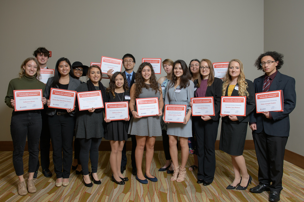 Student scholarship reciepients gathered during the LAS Scholarship Celebration held recently at the I Hotel and Conference Center. Pictured are recipients of the LAS Lincoln Scholars Scholarship.(Della Perrone.) 