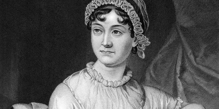 Black and white portrait of Jane Austen